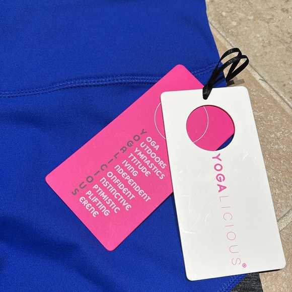 SALE🎉 YOGALICIOUS Bonded blue/gray & mesh leggings - Picture 6 of 11